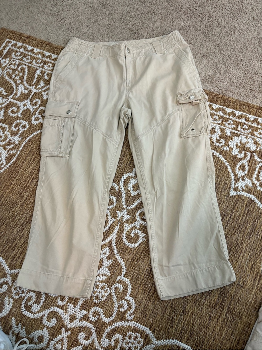 Lauren Ralph Lauren womens cargo utility capri pants khaki size 14